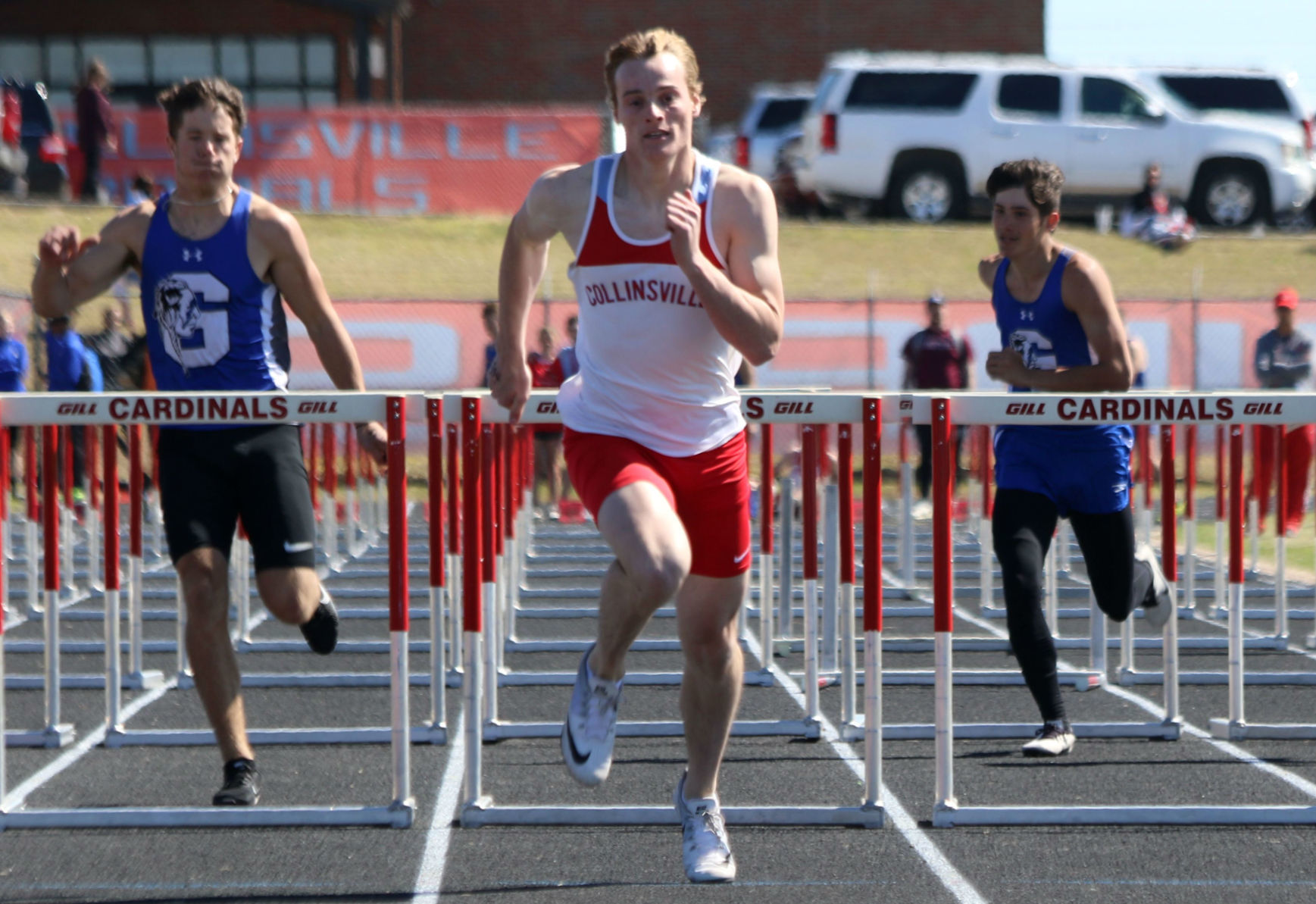 First team, 300 hurdles: Malcolm Tillman, Collinsville